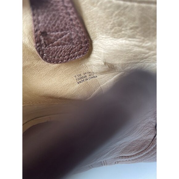 Frye Carson Wedge Ankle Bootie Brown Leather Women’s Size 9.5M | Classic Pull-On - Picture 4 of 10